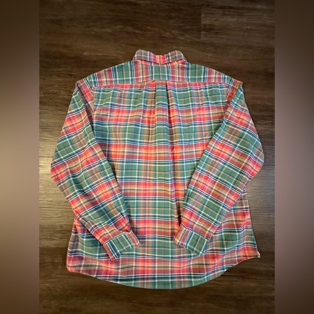 Polo Ralph Lauren Shirt Men XL Long Sleeve Custom Fit Shirt Pink Plaid F34 - Picture 2 of 7